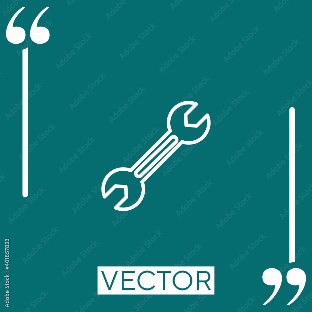 double wrench vector icon Linear icon. Editable stroked line double wrench vector icon Linear icon. Editable stroked line