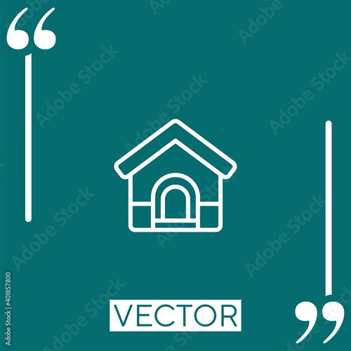 dog kennel vector icon Linear icon. Editable stroked line