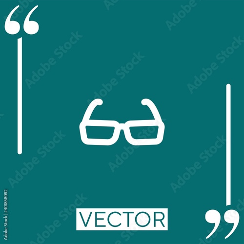 eyeglasses of rectangular shape Linear icon. Editable stroke line