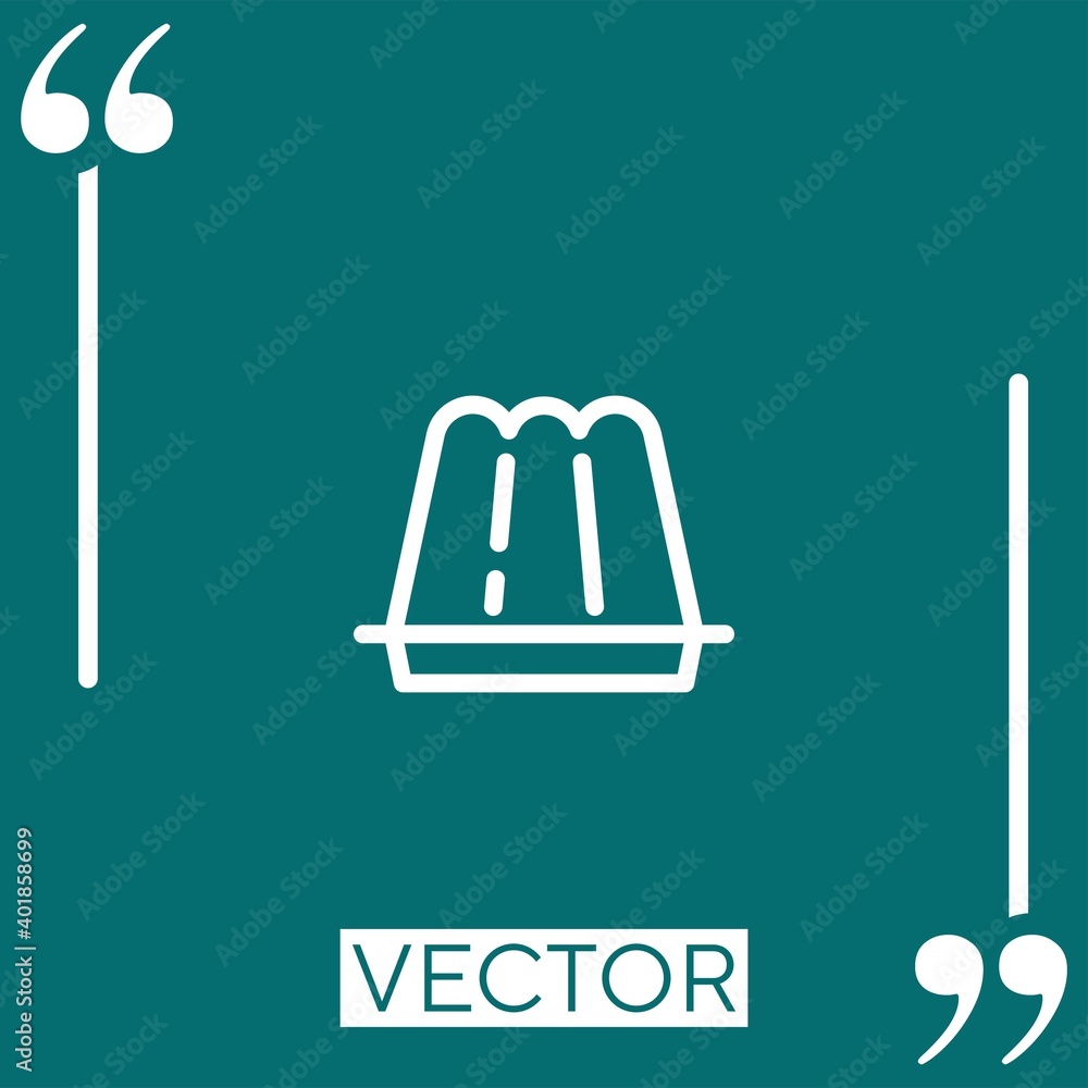 jelly on a plate Linear icon. Editable stroke line jelly on a plate Linear icon. Editable stroke line