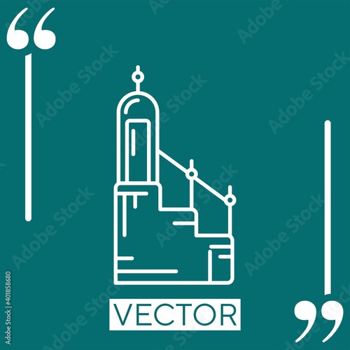islamic minbar vector icon Linear icon. Editable stroke line