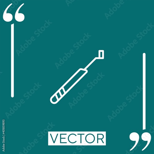 periodontal scaler   vector icon Linear icon. Editable stroke line