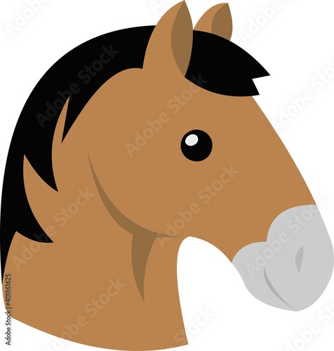 Vector illustration of the face of a horse cartoon