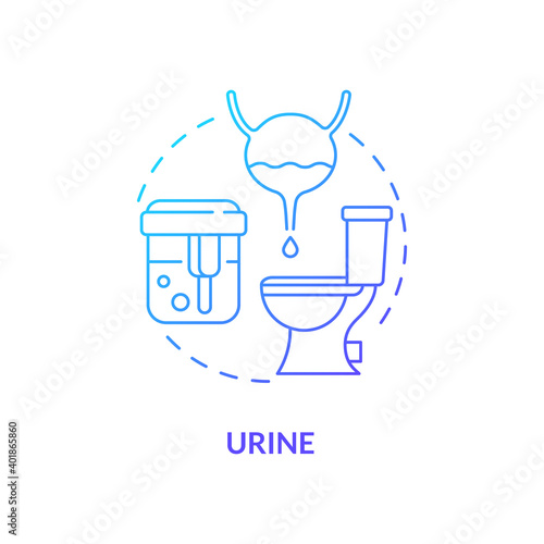 Urine concept icon. Lab sample idea thin line illustration. Urinalysis testing. Specimen urine. Pregnancy test. Urinary tract infection diagnosis. Vector isolated outline RGB color drawing