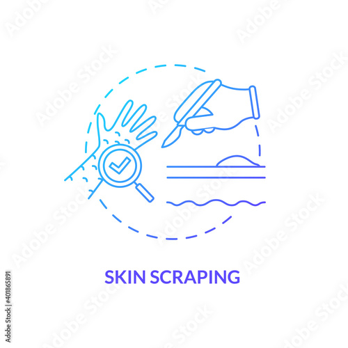 Skin scraping concept icon. Lab sample idea thin line illustration. Obtaining superficial dead layers. Examining for scabies mites and eggs. Vector isolated outline RGB color drawing