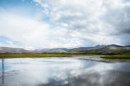 Lake Tso Kar, Panoramas of the Himalayas, North India, Ladakh and Kashmir, Zanskar, Tibet and the Tibetan plateau, lake in the mountains © Leo Viktorov