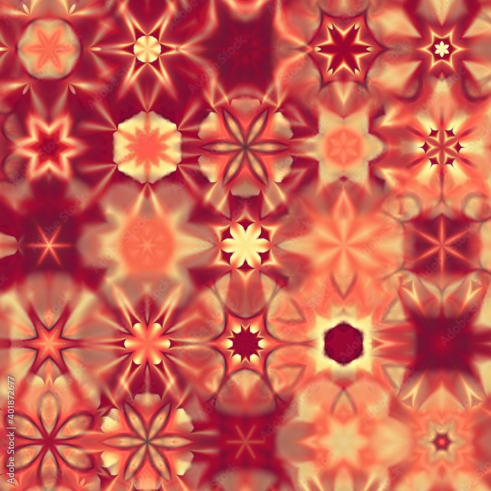 3D illustration from torus surface in shades of pink orange and red colours 3D illustration from torus surface in shades of pink orange and red colours