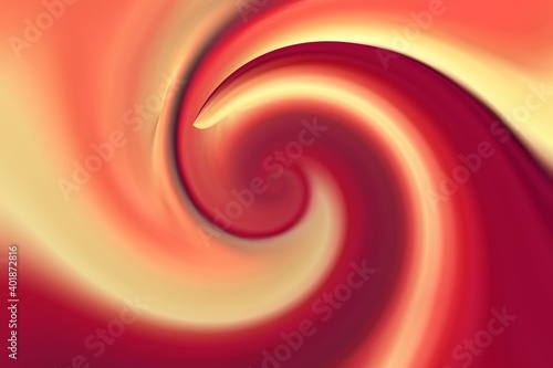 3D illustration from torus surface in shades of pink orange and red colours