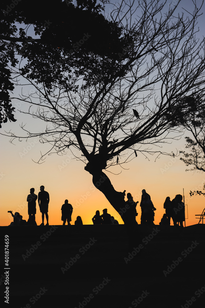Fototapeta premium family at sunset