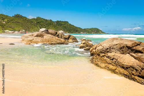 beach in the summer located at Atalaia beach, Mariscal beach, Bombinhas, Santa Catarina, Brazil