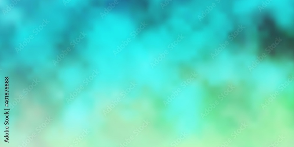 Light Blue, Green vector pattern with clouds.