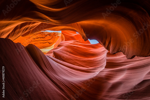 Natural sand sculpture of the Lower Antelope Canyon near Page, Arizona.