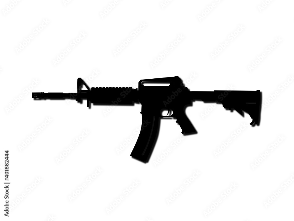 USA United States Army, United States Armed Forces and United States Marine Corps - Police fully automatic machine Colt M4 Carbine caliber 22LR   Realistic Silhouette, Good