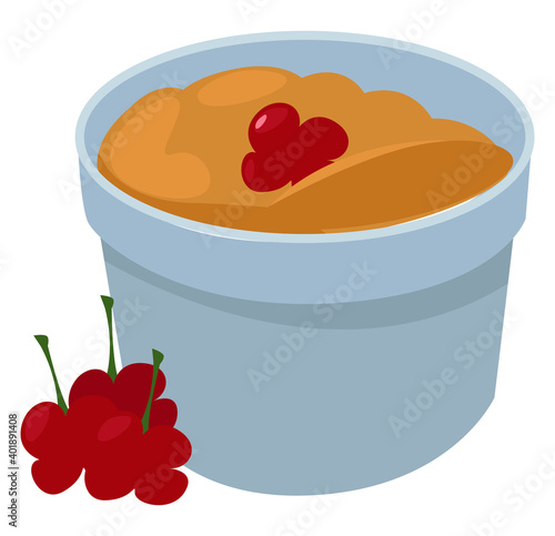 Sweet souffle, illustration, vector on a white background.