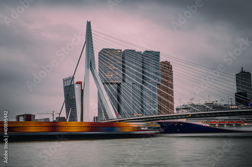 Skyline of Rotterdam at waterfront