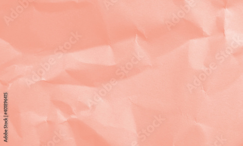 tangerine tango colored crumpled paper texture background for design, decorative.