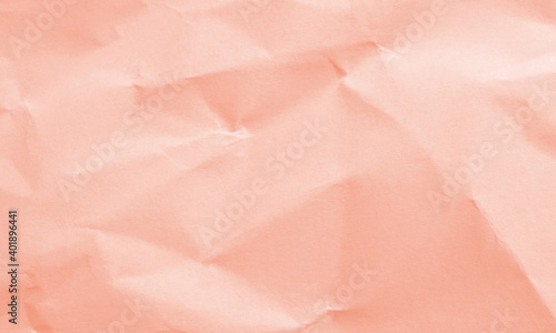tropical pink colored crumpled paper texture background for design, decorative.