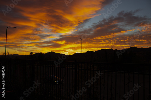 sunset in the city