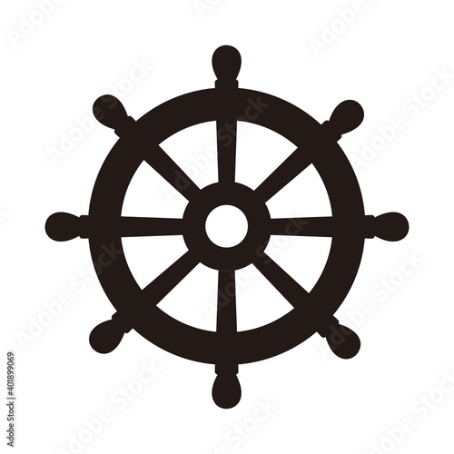 ship steering wheel icon vector