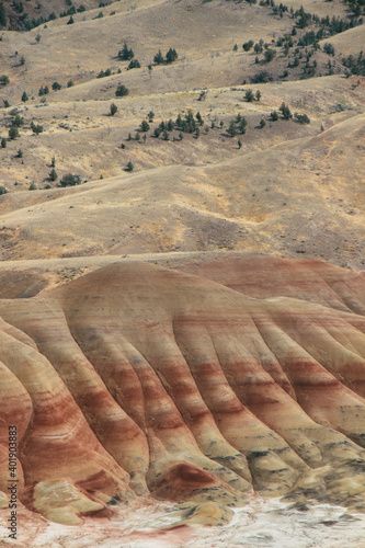 A vertical shot of the Painted Hills, John Day Fossil Beds National Monument photo