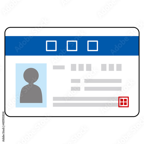 シンプルな顔写真カード　社員証　学生証　IDカード