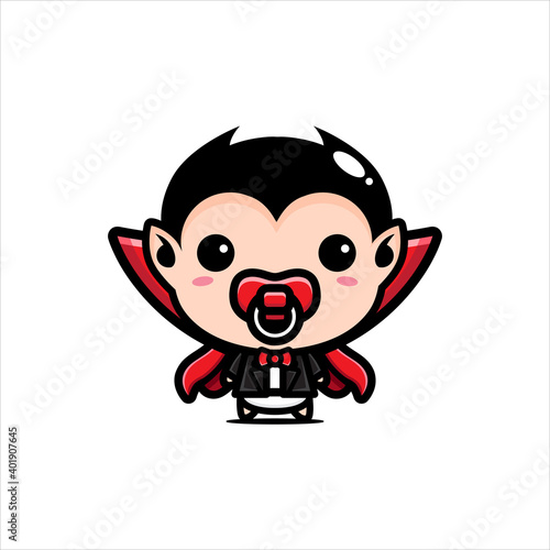 Vector design of cute baby Dracula character