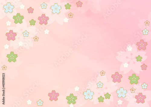 桜の和風背景素材