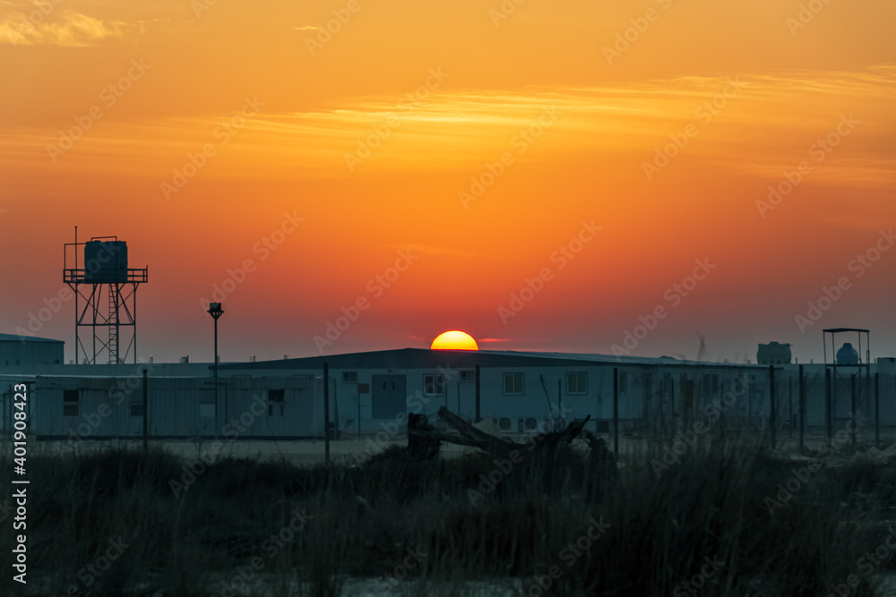 Sunrise view in Kafra side in Saudi Arabia.