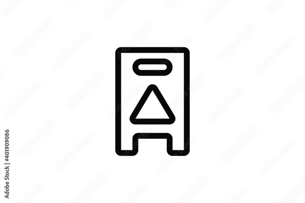 Mall Outline Icon - Warning Board Mall Outline Icon - Warning Board