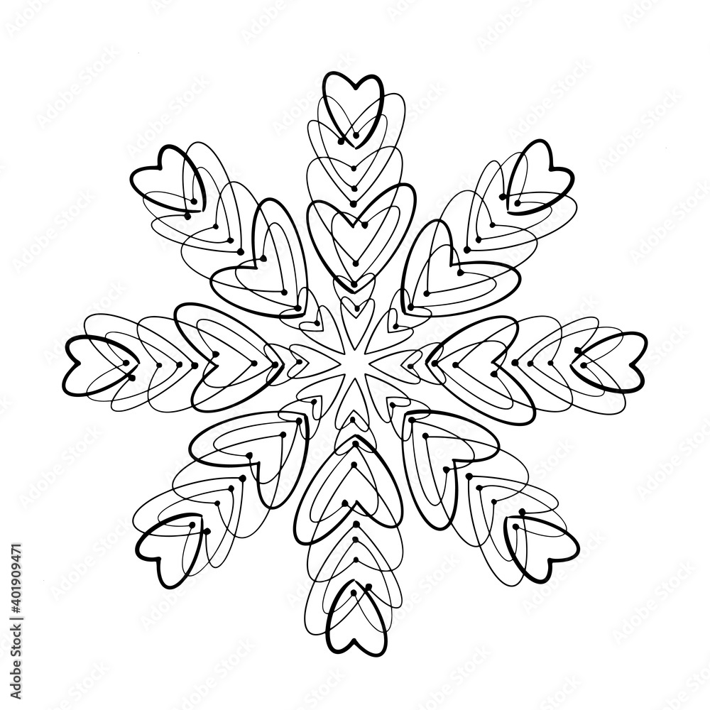Ornamental round hearts pattern with details in Indian style Ornamental round hearts pattern with details in Indian style