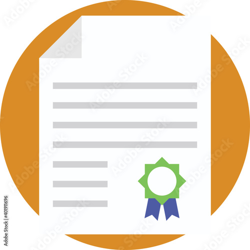 Certificate Flat Colored Icon