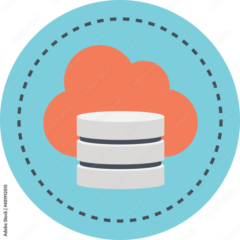 Cloud Database Flat Icon Cloud Database Flat Icon