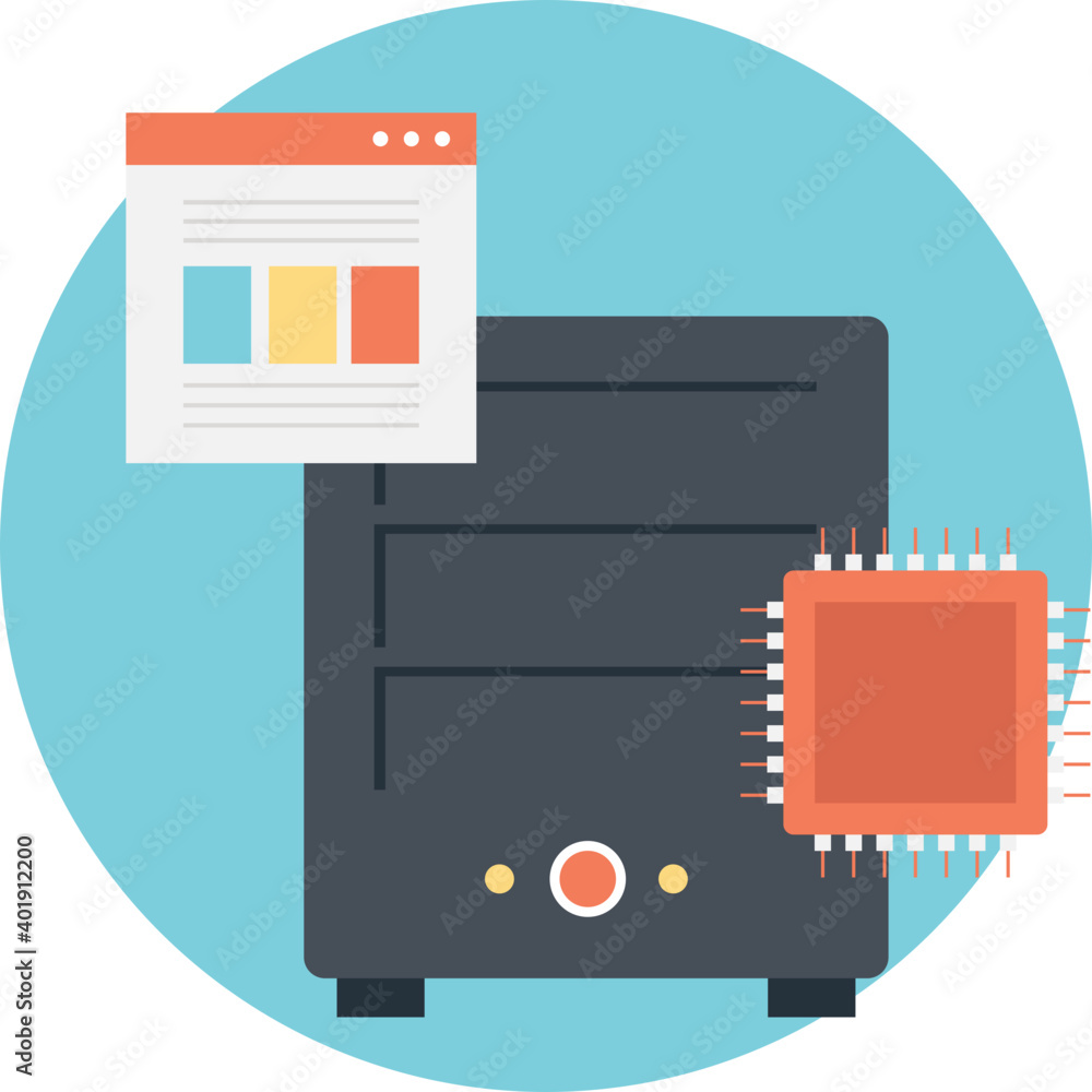 Dedicated Server Hosting Flat Icon Dedicated Server Hosting Flat Icon