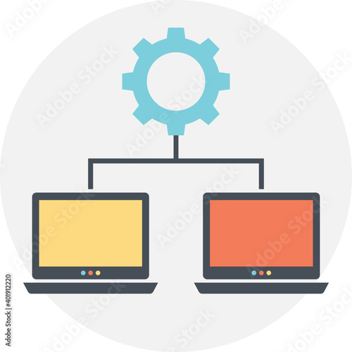 Network Management Flat Icon
