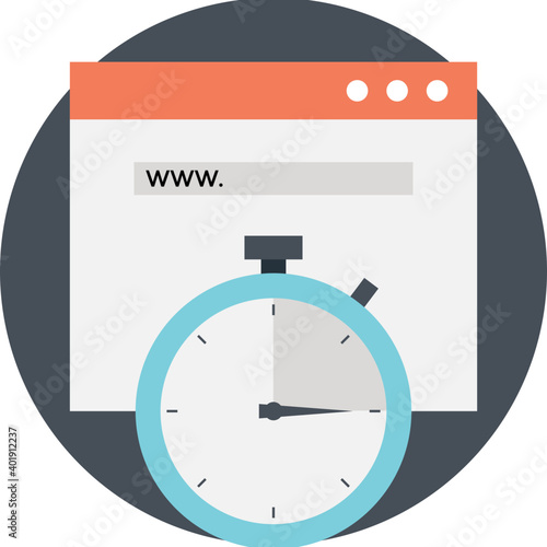 Website Uptime Flat Icon
