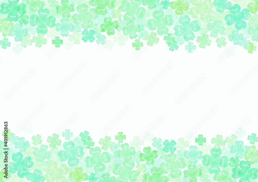 四つ葉のクローバーが上下に広がる背景イラスト no.03 四つ葉のクローバーが上下に広がる背景イラスト no.03