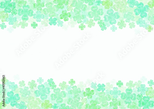 四つ葉のクローバーが上下に広がる背景イラスト no.03