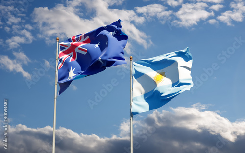 Flags of Argentina and Australia.