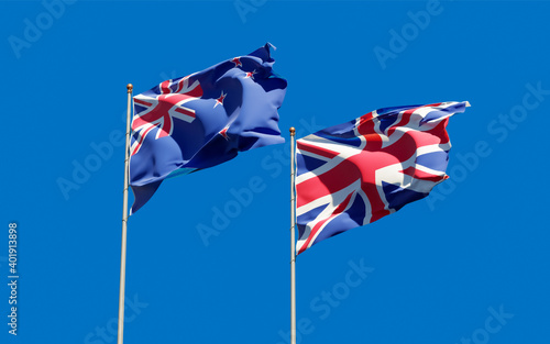 Flags of New Zealand and New Zealand.
