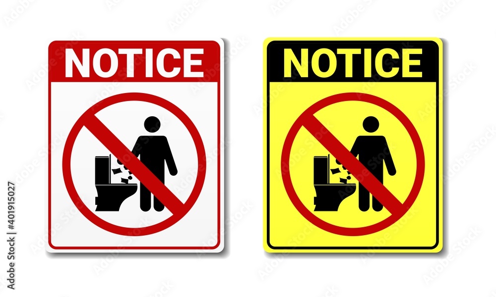 Do not throw trash in toilet. Notice. Do not litter sign. Throw garbage in its place. Keep it clean. Illustration vector. Do not throw trash in toilet. Notice. Do not litter sign. Throw garbage in its place. Keep it clean. Illustration vector.