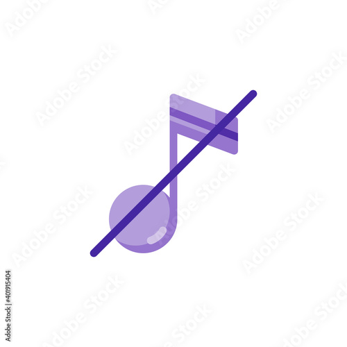 No sound icon in flat style isolated on white background. EPS 10