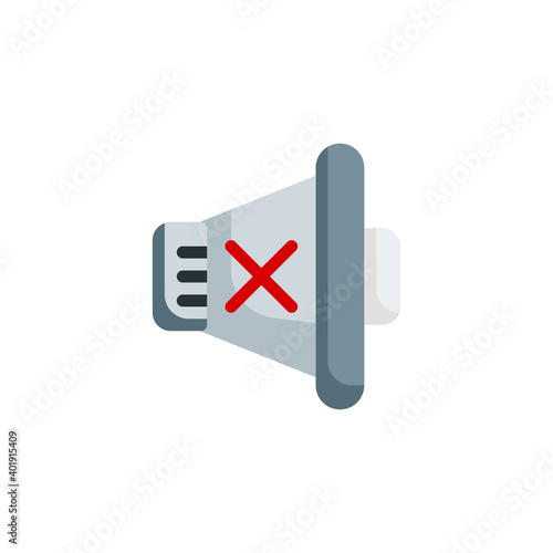 No sound icon in flat style isolated on white background. EPS 10