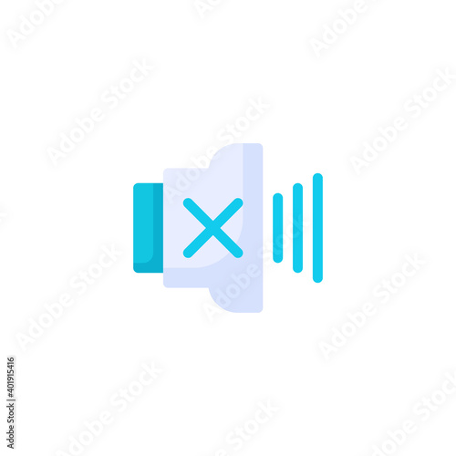 No sound icon in flat style isolated on white background. EPS 10