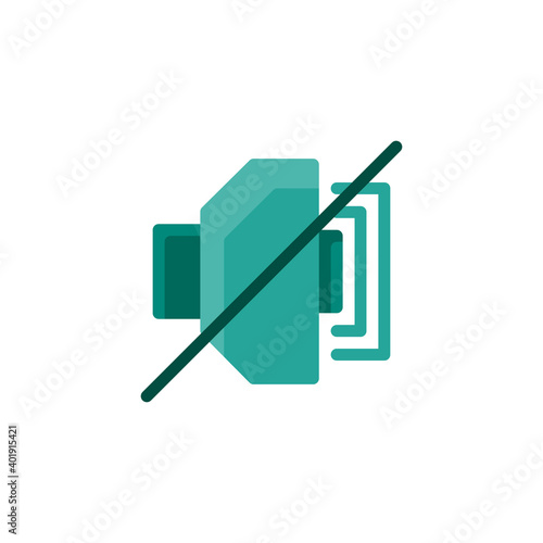 No sound icon in flat style isolated on white background. EPS 10