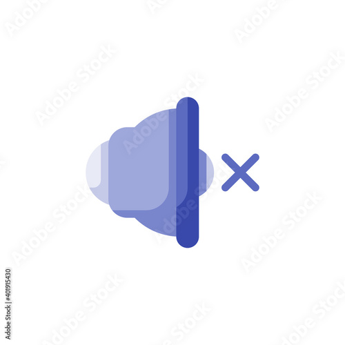No sound icon in flat style isolated on white background. EPS 10