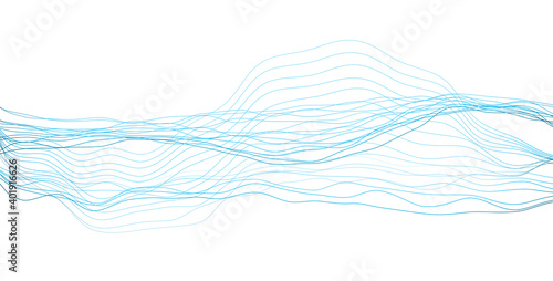 線で表現した波のグラフィック素材