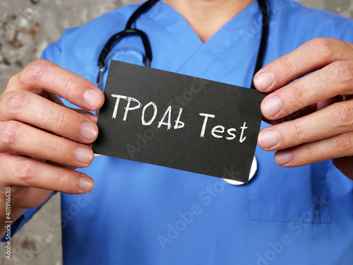 Thyroid Peroxidase Test TPOAb Test sign on the sheet. photo