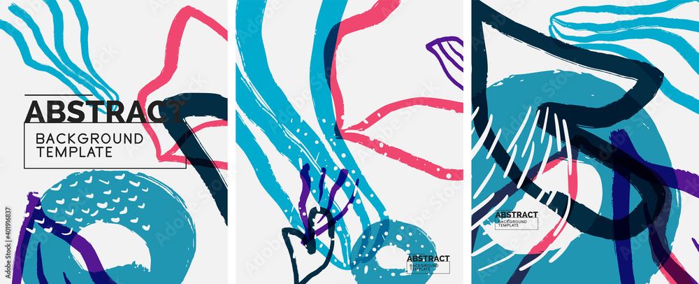 Obraz premium Social media abstract backgrounds. Abstract hand drawn doodles. Vector illustration for covers, banners, flyers