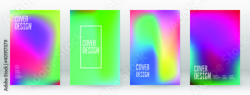 Pastel Soft. Rainbow Gradient Set. Color Background. Pink, Green, Red, Blue, Violet, Yellow Blurred Mesh. Vector Modern Banner. Abstract Bright Wallpaper. Technology Cover. Mobile Template Design.
