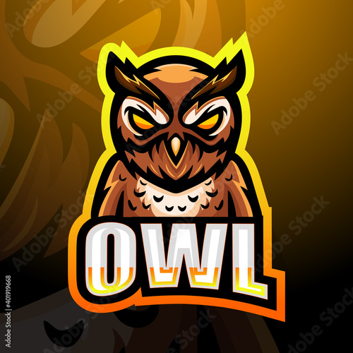 Owl mascot esport logo design